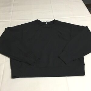 Halara SpacerTek Round Neck Raglan Sleeve Solid Casual Sweatshirt Small Black